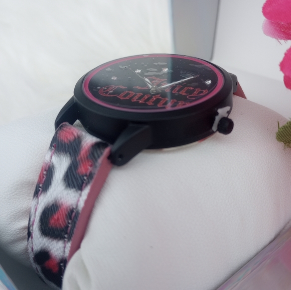 Juicy Couture Pink and Black Leopard Print Watch - Picture 6 of 7